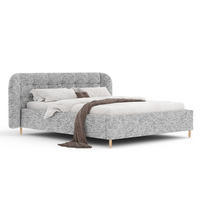 POLSTERBETT Nuno Grau 140/200 cm im Chenille-Stoff - Naturfarben/Grau, Holz/Holzwerkstoff (140/200cm) - Maison de Reve