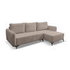 ECKSOFA Lucky in L-Form mit Schlaffunktion und Bettkasten, Farbe: Braun, Strukturstoff, Ottomane Links oder Rechts - Braun, Textil (275/160cm) - VENASI MÖBEL