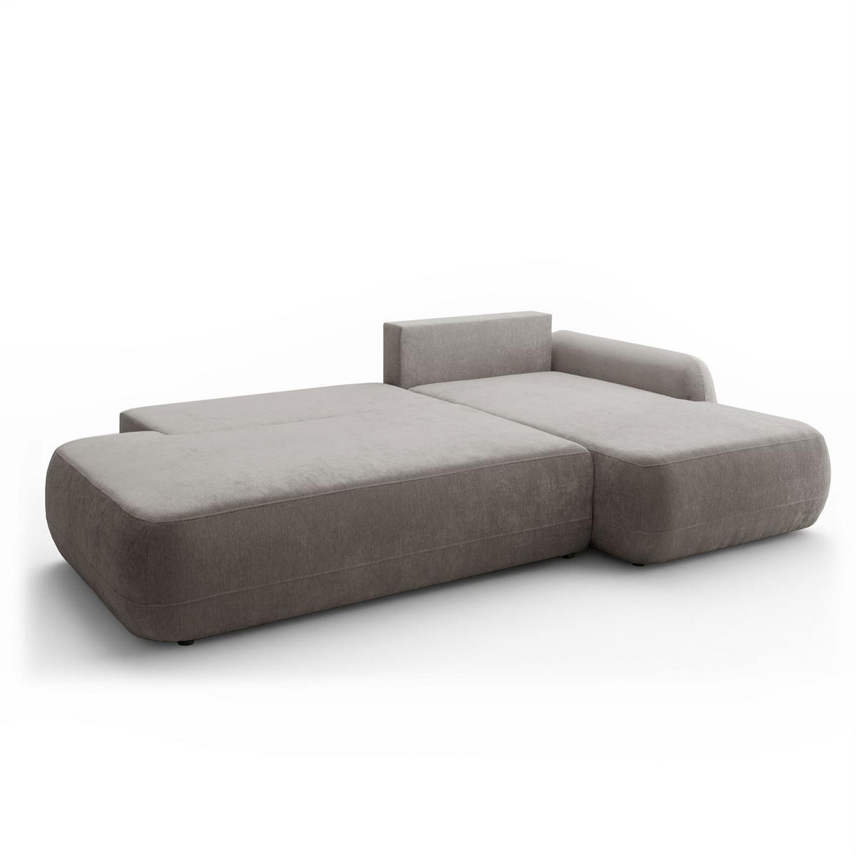ECKSOFA GOYA mit Schlaffunktion und Bettkasten, Rechte, Perfect Harmony 85 - Hellgrau, Textil (302/184cm) - Lookway