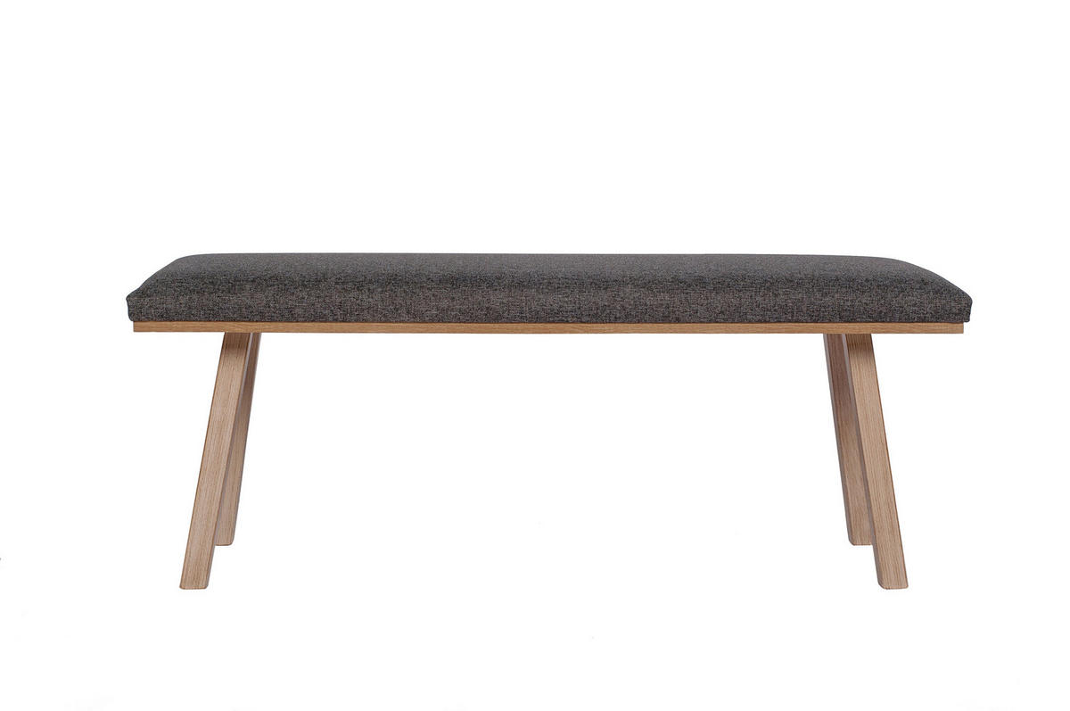 GARDEROBENBANK Die Klassische - Eichefarben/Grau, Holz/Textil (45/48/125cm) - Kundler Home