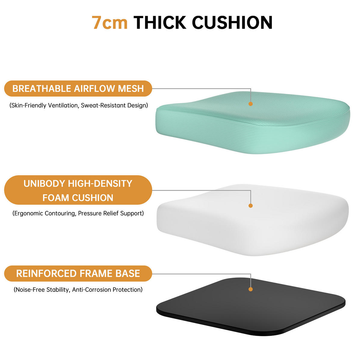 DREHSTUHL Weiß-Grün,Ergonomischer Bürostuhl Netz ,Rollen - Grün, Metall (58.5/28.5/61cm) - Rattrix