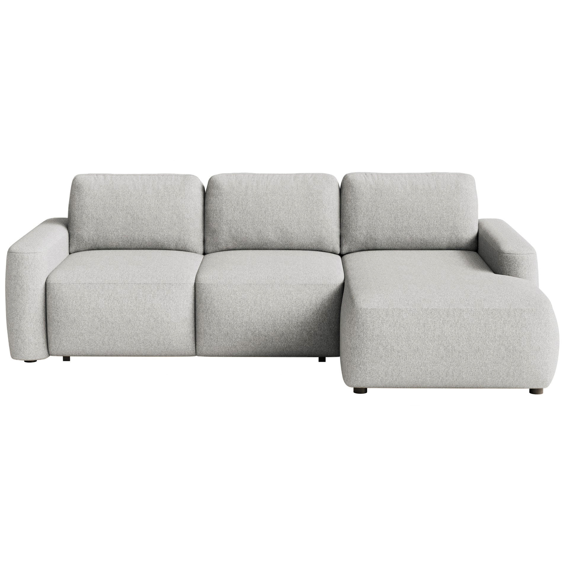 ECKSOFA Carnos Mini Graubeige Chenille - Taupe/Schwarz, Kunststoff/Textil (164/238cm) - Selsey
