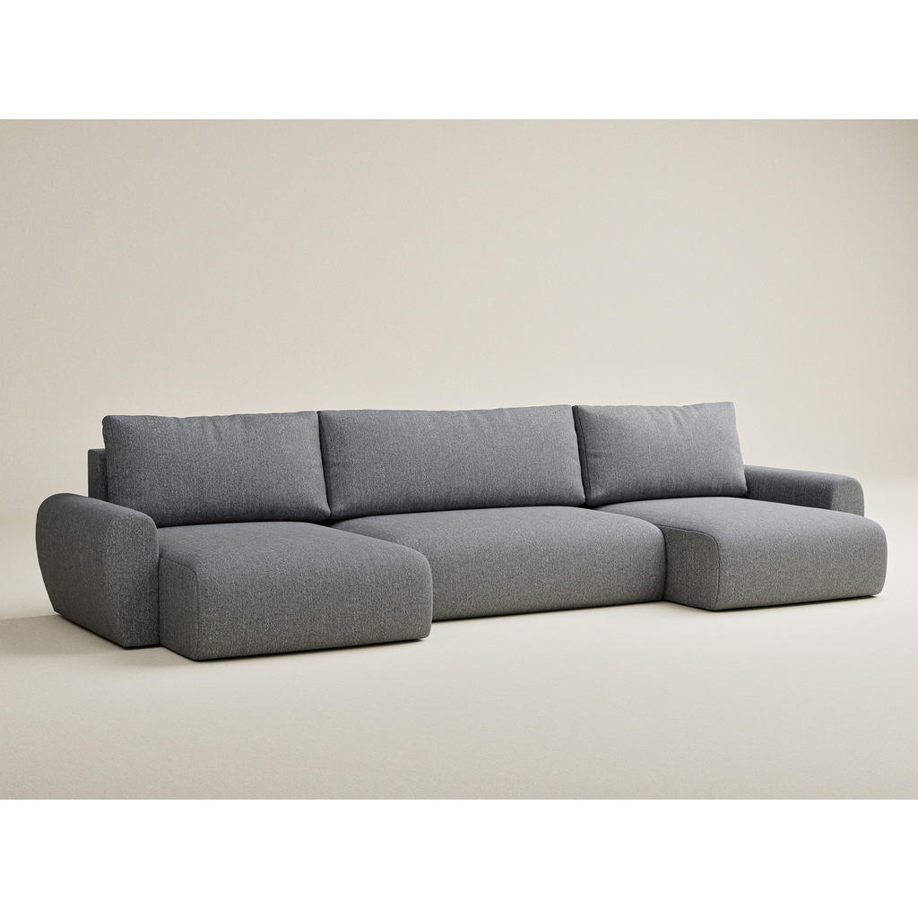 Thumbnail - Maison de Reve Wohnlandschaft, Grau, Textil, 6-Sitzer, U-Form, 397x70x153 cm, Oeko-Tex® Standard 100, Hergestellt in Eur...