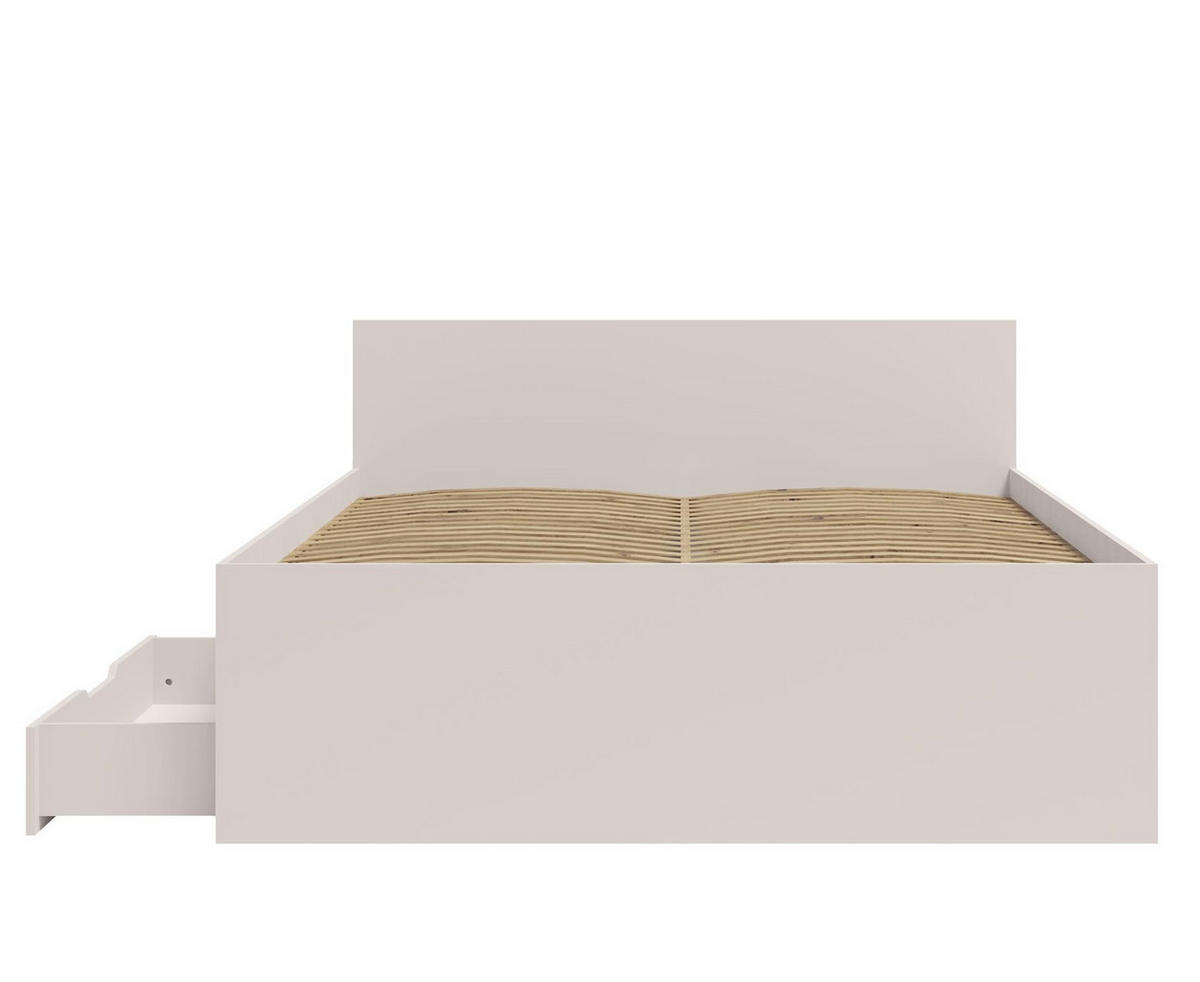 BETT Maxivo Kaschmir, mit hohem Kopfteil und Holzrahmen, Bettzeugbehälter - Kaschmir, Holzwerkstoff (160/200cm) - Bettso