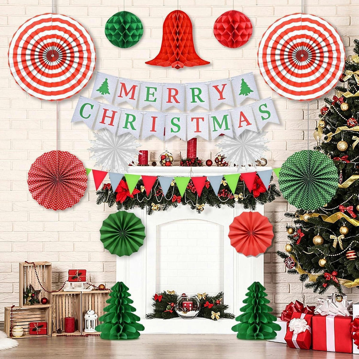 WEIHNACHTSDEKO Set 26-teilig - Multicolor, Papier (25.4cm)