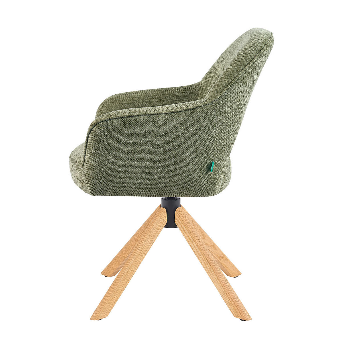 DREHSTUHL Mika-Lara - Honigeiche/Grün, Eichenholz/Holz (60/87/65cm) - DUBI Möbel