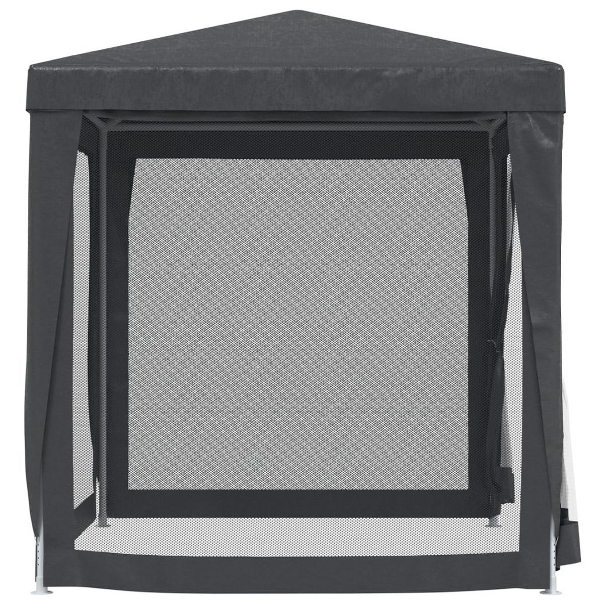 PARTYZELT Mit 4 Mesh-Seitenwänden Anthrazit 2/2 M Hdpe - Anthrazit, Kunststoff (200/240/200cm) - vidaXL