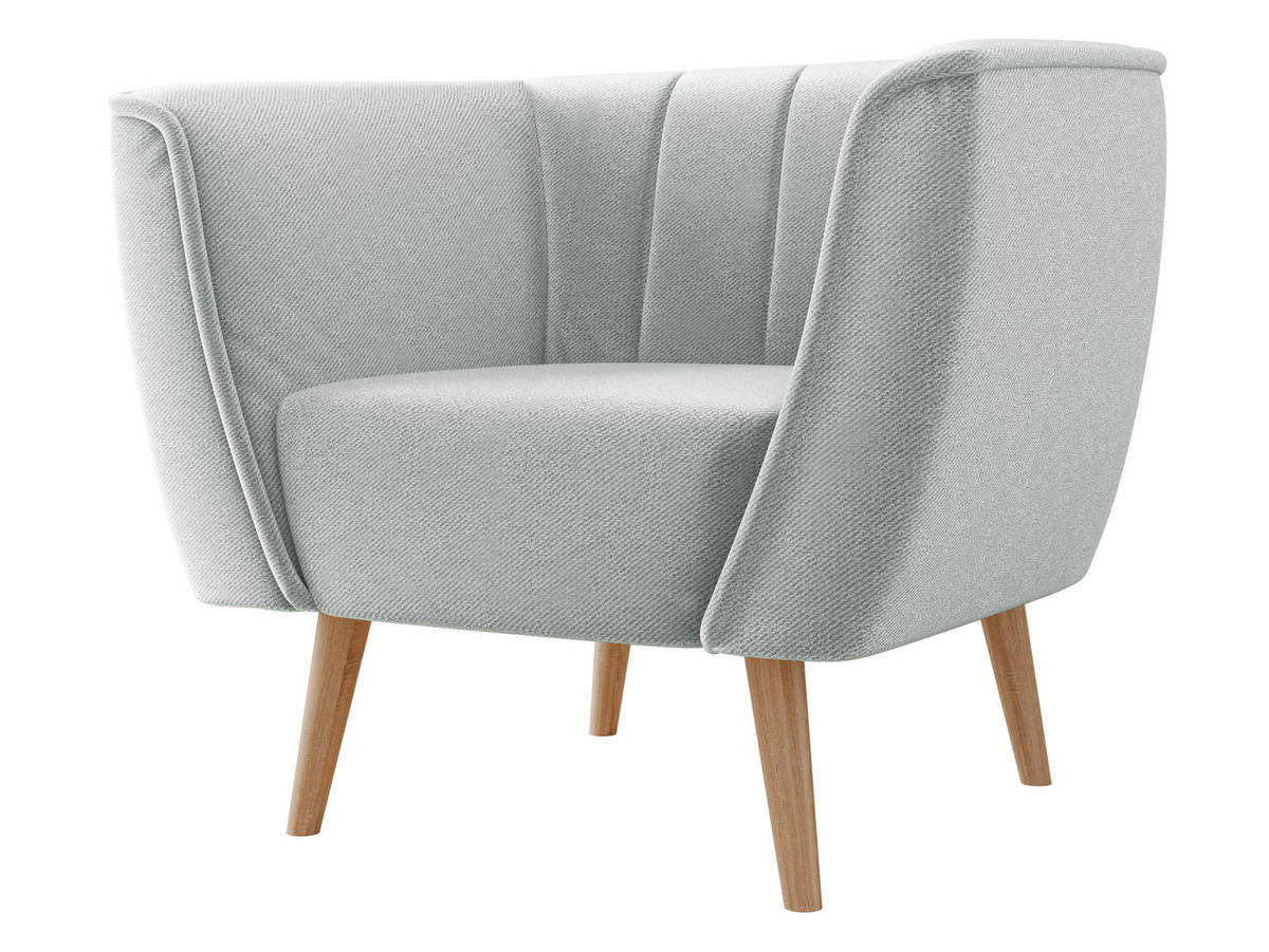 SESSEL Pas 1 - Hellgrau/Naturfarben, Holz/Textil (82/75/74cm) - MIRJAN24