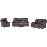 6-SITZER SOFA SET Kunstleder Braun Bergen - Braun, Kunststoff (204/101/74cm) - Beliani