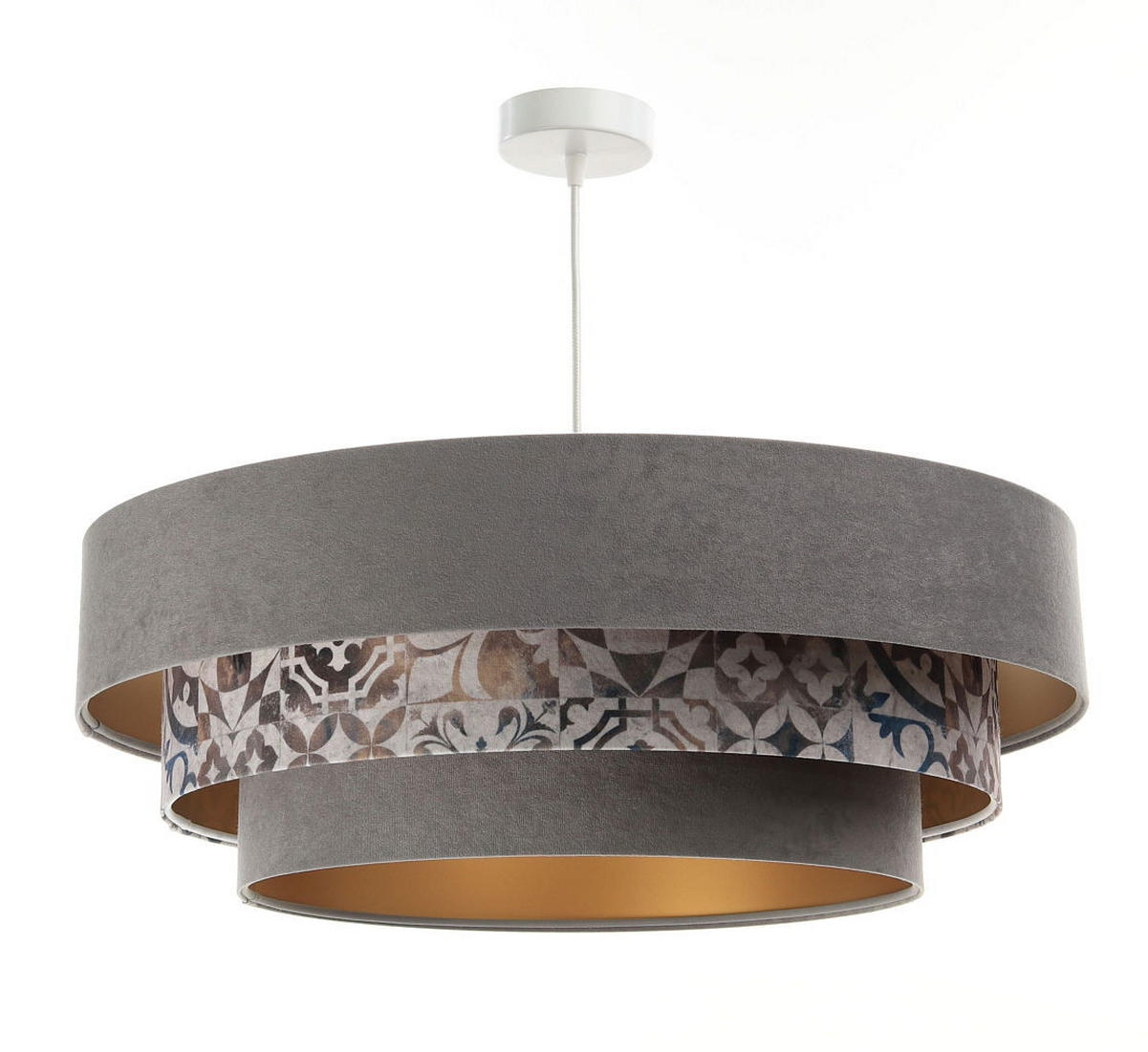HÄNGELEUCHTE Grau 60/20 cm - Goldfarben, Kunststoff (60/1.5/20cm) - ONZENO