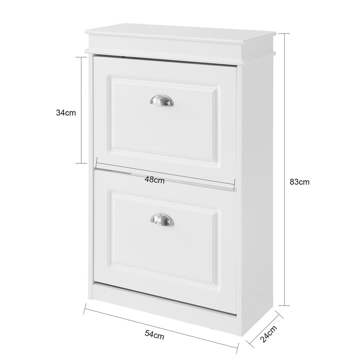 SCHUHSCHRANK Weiß - Weiß, Holzwerkstoff (53/82/24cm) - SoBuy