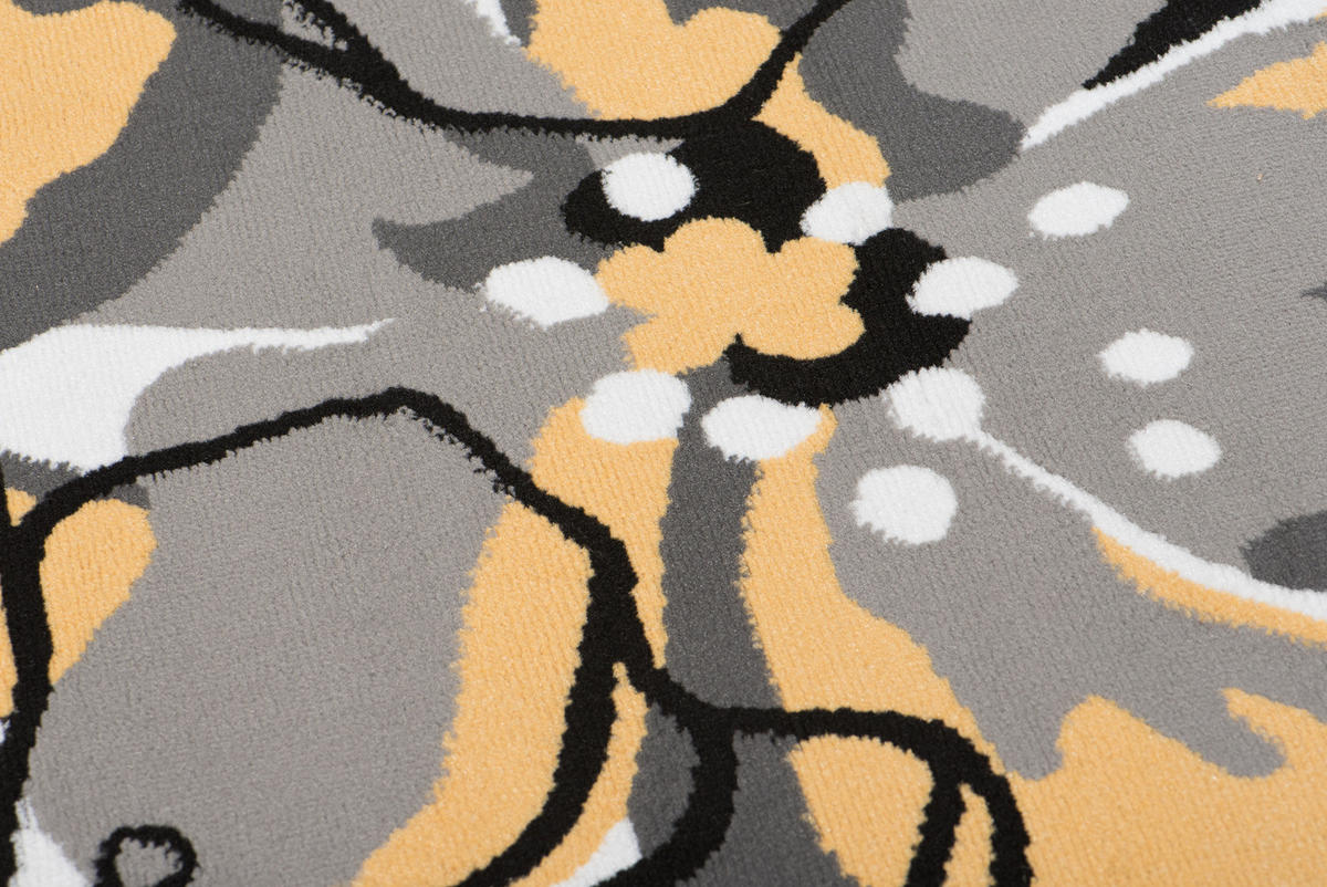 TEPPICH MAYA Gelb Floral Blumen 140/200 cm - Gelb, Textil (140/200cm) - Tapiso