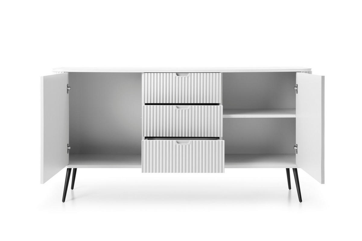 KOMMODE MODERNO 168/87/39 in Weiß/Schwarz - Schwarz/Weiß, Holzwerkstoff (168/87/39cm) - Deine Möbel 24