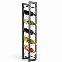 WEINREGAL 5-Flaschen Metall Schwarz 15/19/100 cm - Schwarz, Metall (15/100/19cm) - DanDiBo