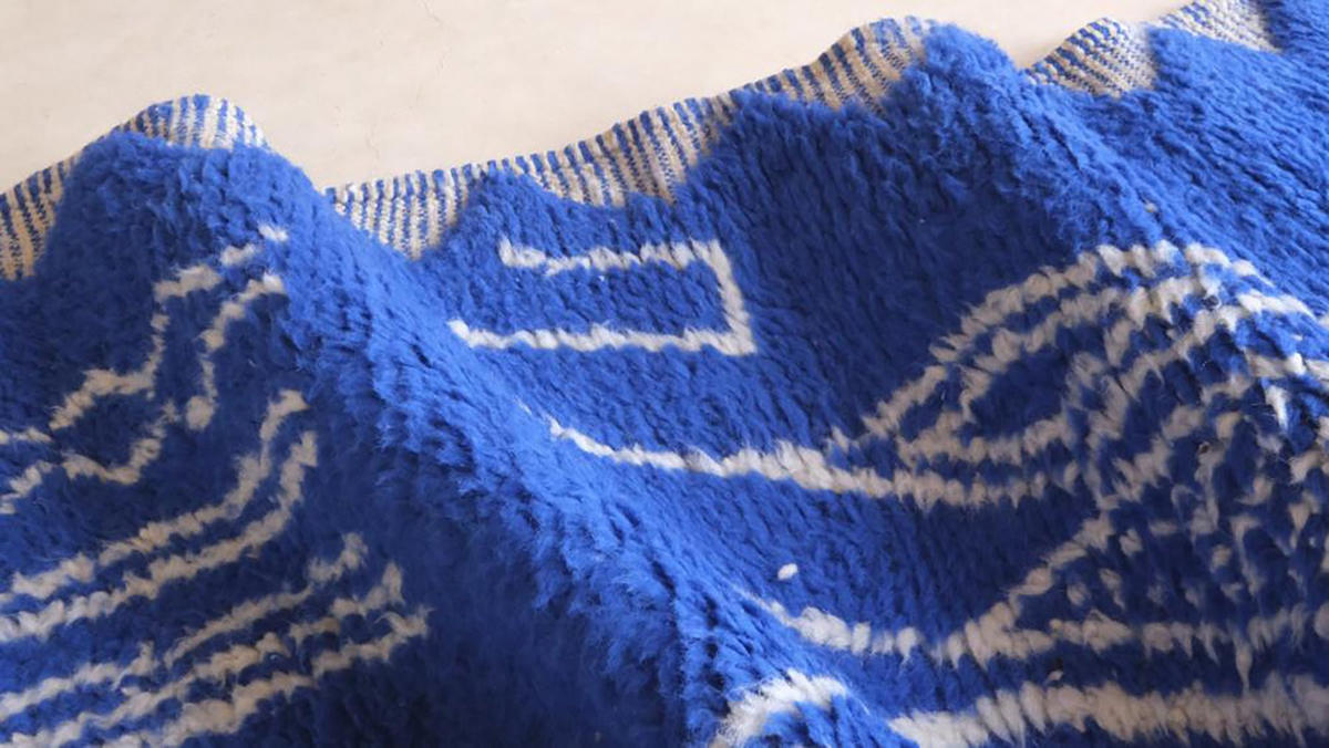 BERBERTEPPICH aus Marokko aus reiner Wolle 200x 300 cm - Blau, Naturmaterialien (200/300cm) - AFK Living
