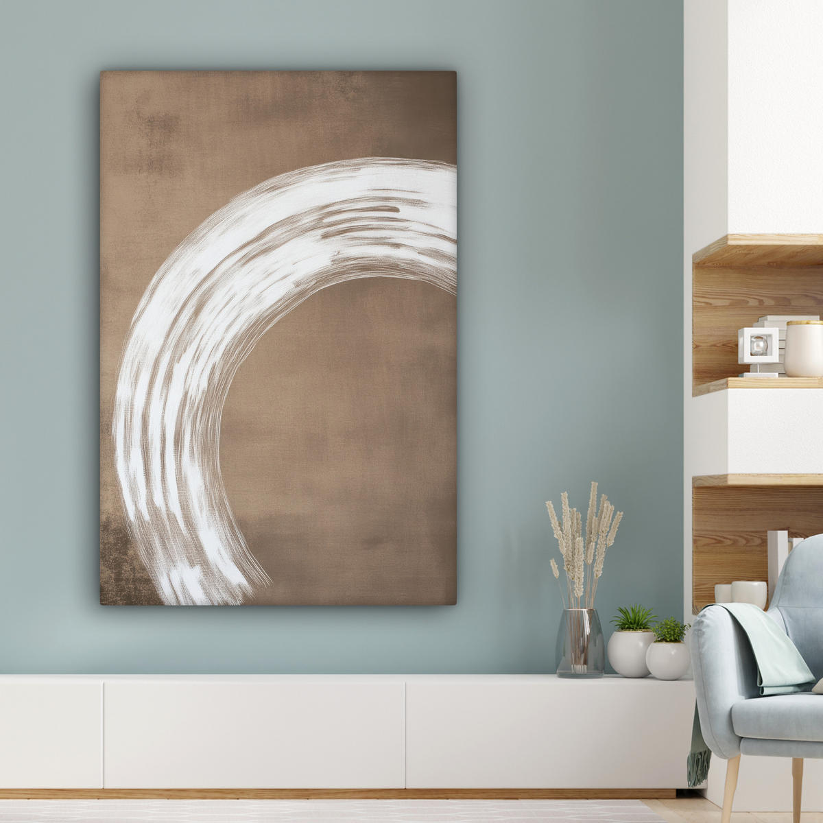 LEINWANDBILD Farbe - Braun - Japandi 80x120 cm - Kupferfarben, Textil (80/120cm) - MuchoWow