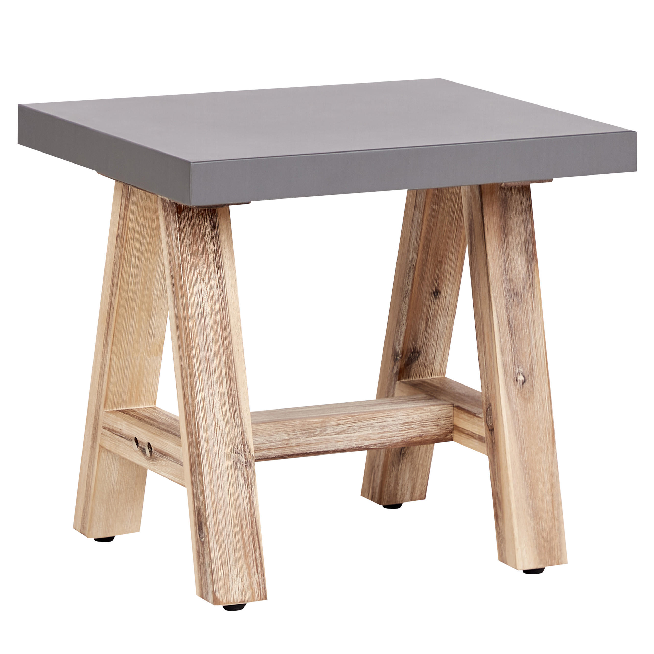 GARTEN-HOCKER Grau Tonnare - Hellbraun/Grau, Stein (40/45/50cm) - Beliani