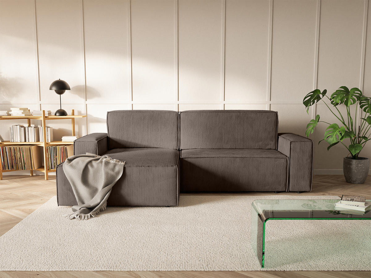 ECKSOFA Kokko mit Schlaffunktion, Braun - Braun, Textil (267/167cm) - Fedve