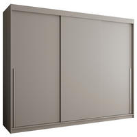 SCHIEBETÜRENSCHRANK 250 cm Breite Kaschmir mit silbernem Griff - Kaschmir/Silberfarben, Holzwerkstoff (250/200/62cm) - Home Collective