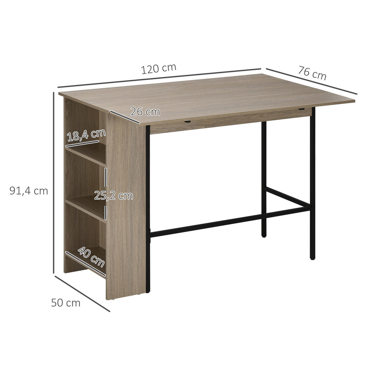 BARTISCH Grau 1 Stück - Grau, Kunststoff (120/76/91.4cm) - GiPP