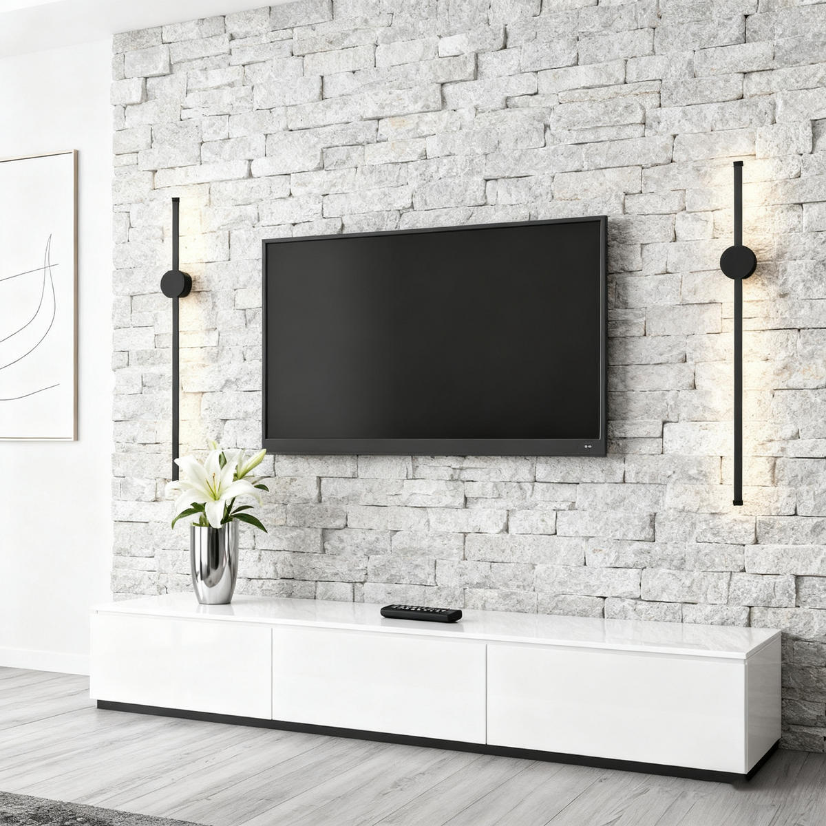 LED nástěnné světlo Yau 60/10/6cm - černá, kov (10/6/60cm) - Nettlife