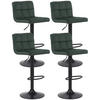 BARHOCKER 4er Set Samt Grün - Schwarz/Grün, Textil/Metall (40/85/40cm) - CLP