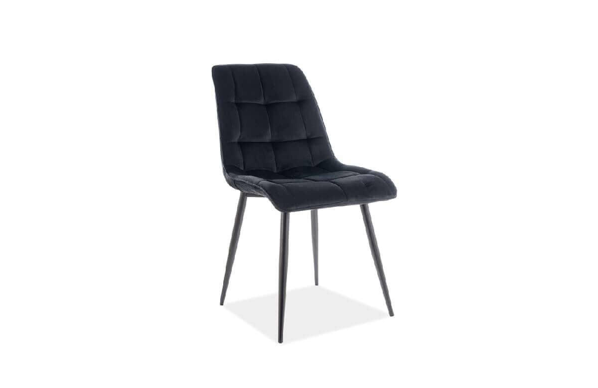 ESSZIMMERSTUHL Chic Schwarz Samtstoff - Schwarz, Kunststoff (50/88/50cm)