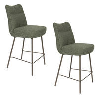 BARHOCKER Jacques mit Rückenlehne 65 cm Grün - 2 er Set - Grün, Kunststoff (43/100/54cm) - Housecraft Living