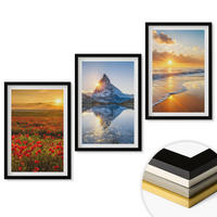 WANDBILDER 3er-Set - 40x60 cm Schwarzer Rahmen - Landschaften aus Bergen und Meeren im Westen - Schwarz, Kunststoff (40/60cm) - ArtPrintCave