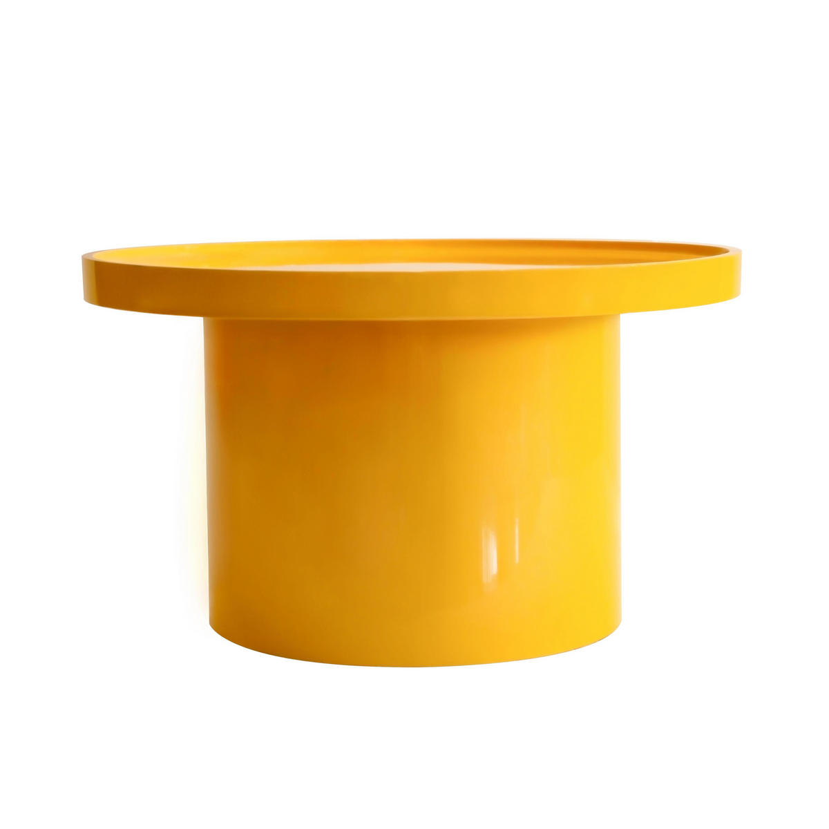 COUCHTISCH, Gelb - Gelb, Holzwerkstoff (50/50/30cm) - Oviala