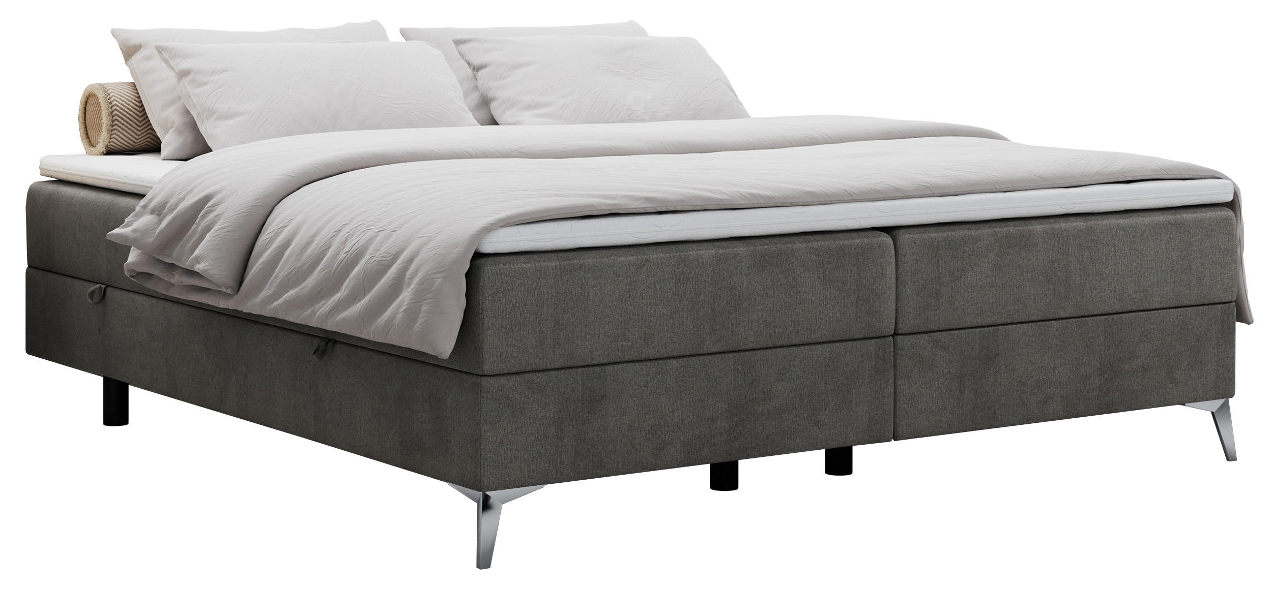 BOXBETT LESS 180/200 Dunkelgrau Velvet - H3 - Dunkelgrau, Holz/Textil (180/200cm) - MKS