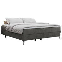 BOXBETT LESS 180/200 Dunkelgrau Velvet - H3 - Dunkelgrau, Holz/Textil (180/200cm) - MKS