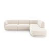 ECKSOFA rechts Miley aus Samt leichtes beige 6 Sitzplätze - Beige, Textil (248/255cm) - Micadoni