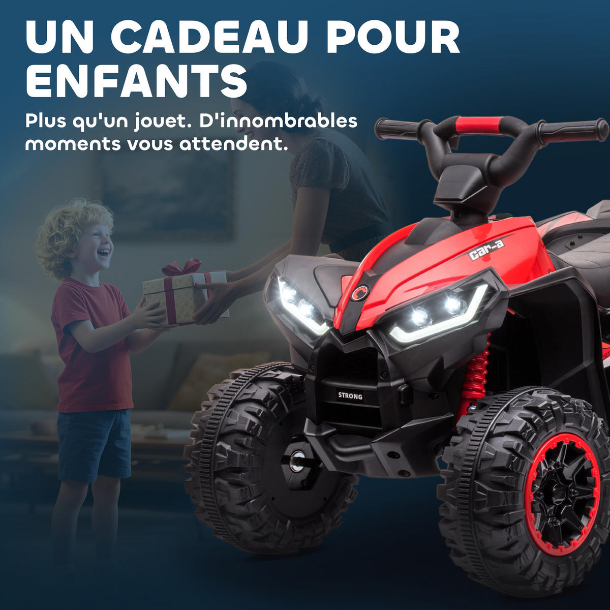 ELEKTRO-QUAD DE-13034 2 Motoren Rot - Rot, Kunststoff (83/53/55.5cm) - ComfortXL