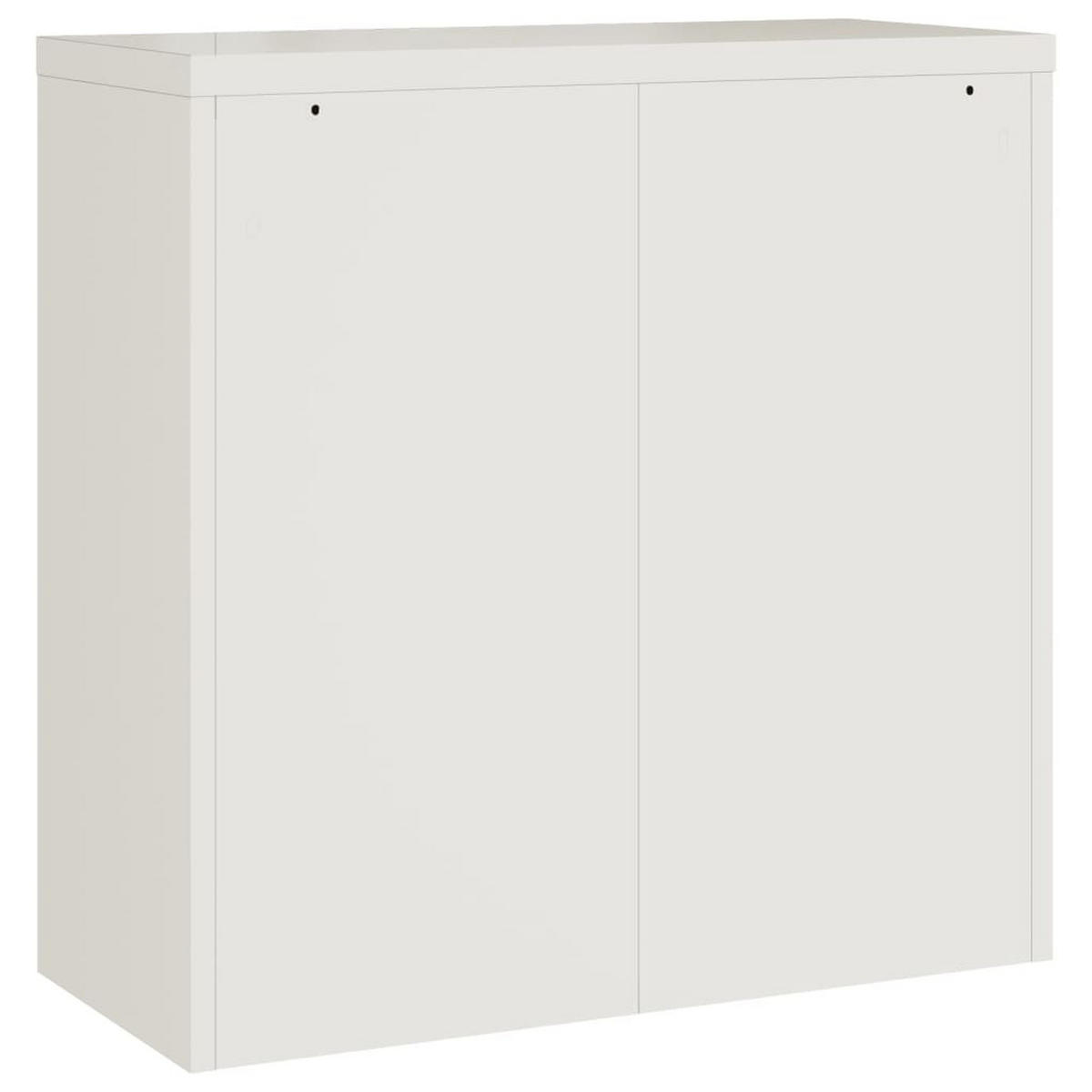 AKTENSCHRANK mit 3 Fächer und abschließbare Türen, 90/40/90 cm, aus Stahl, in Weiß - Weiß, Metall (90/90/40cm) - vidaXL