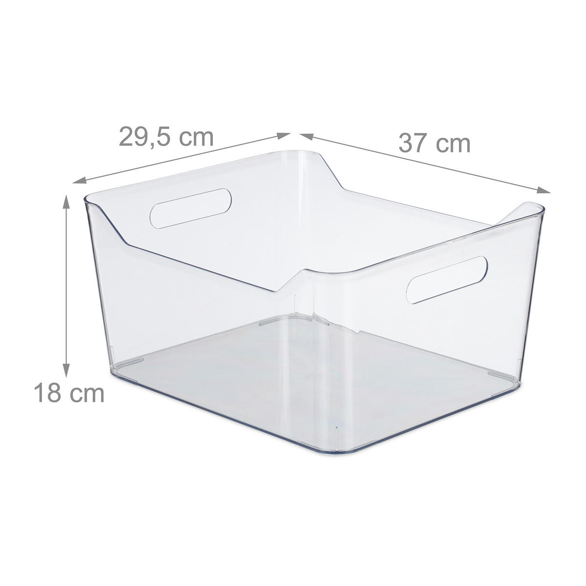 KÜHLSCHRANK-ORGANIZER - Transparent, Kunststoff (37/18/29.5cm) - Relaxdays