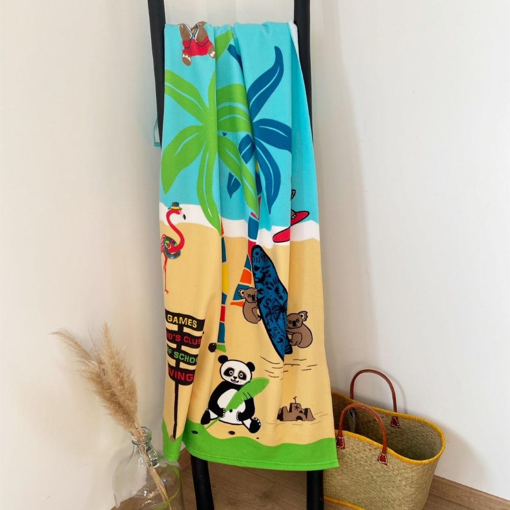 MIKROFASER-STRANDTUCH Kind Colonia - Blau, Textil (70/140cm) - LE COMPTOIR DE LA PLAGE