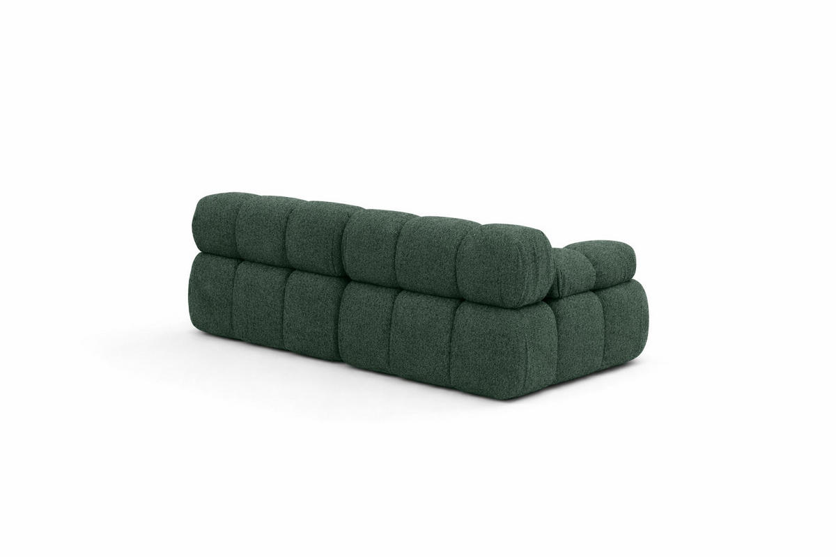 COUCH, 2-Sitzer Modular, Bouclé-Stoff Abriamo, Dunkelgrün, Selia - Dunkelgrün, Holz (190/70/95cm) - Kaiser Möbel