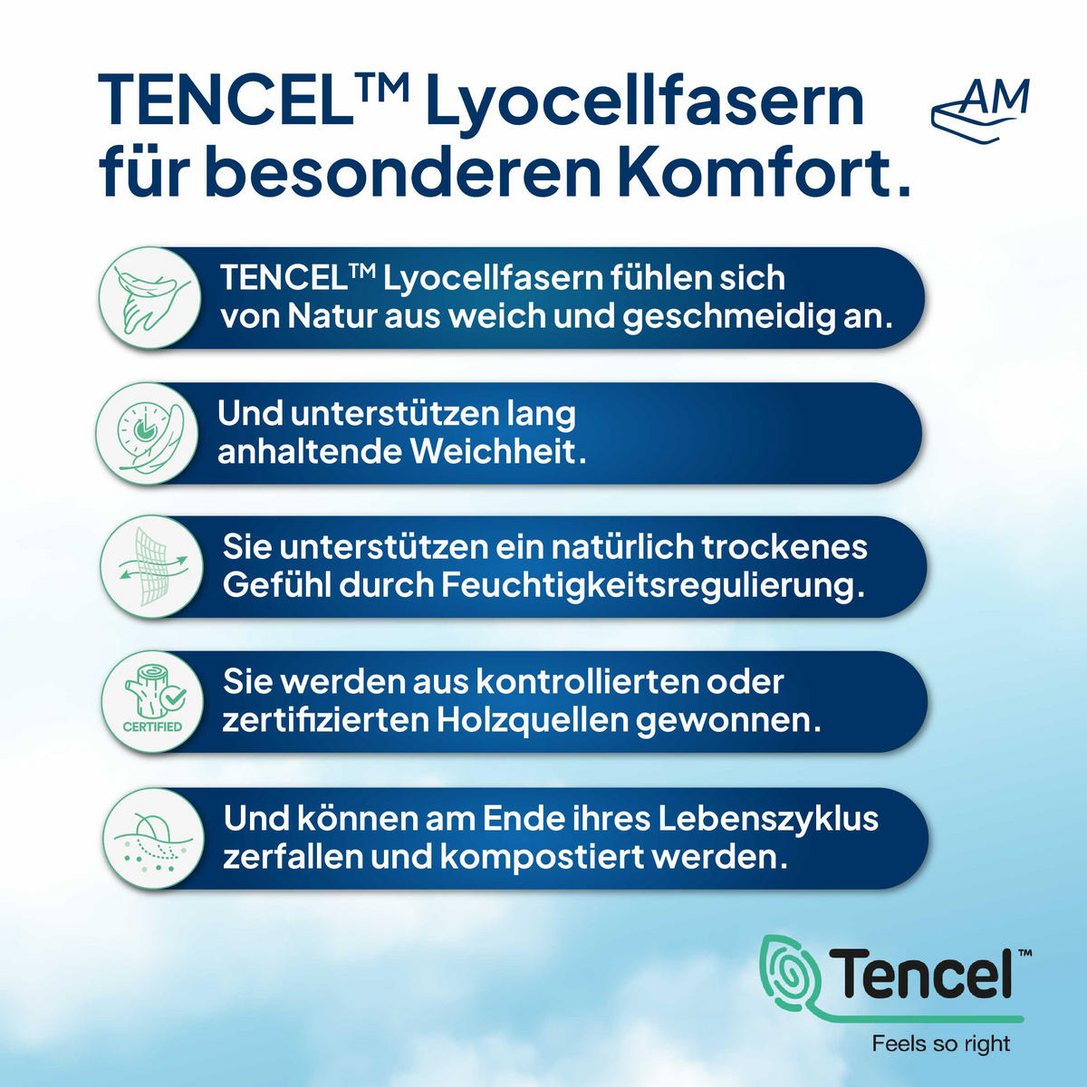 TOPPPERBEZUG Tencel 200/220cm für 4-6 cm Kernhöhe - Weiß, Textil (200/220cm) - AM Qualitätsmatratzen