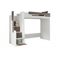 HOCHBETT ARTHUR 90/200 in Weiß/Grau - Weiß/Grau, Holzwerkstoff (90/200cm) - Deine Möbel 24