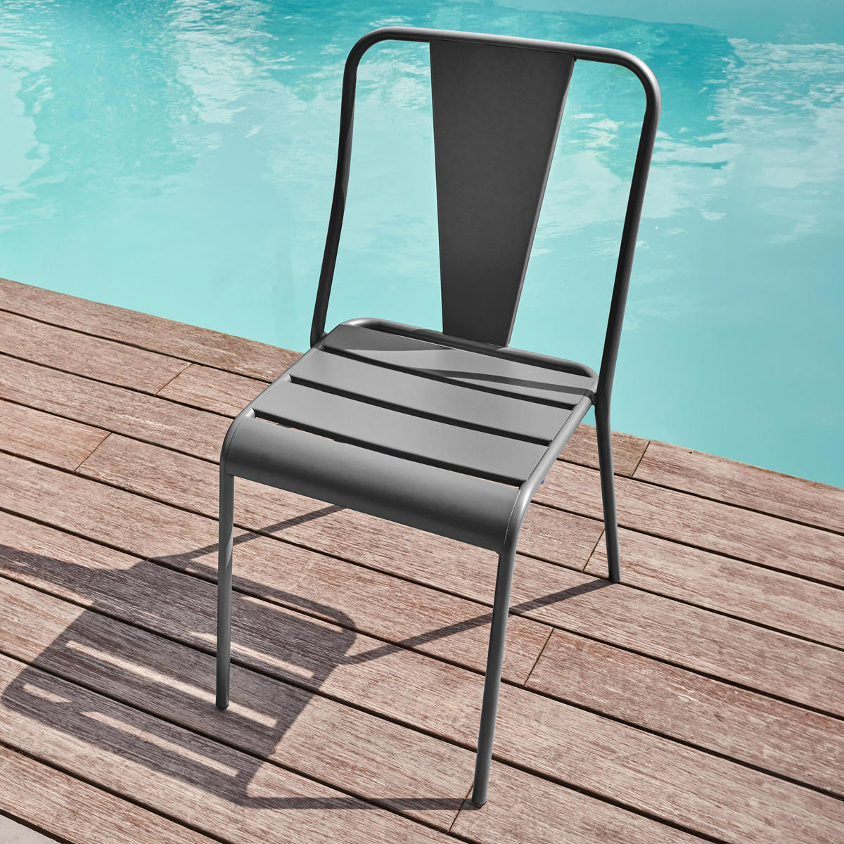 GARTENSTUHL, Grau - Grau, Metall (51/83/54cm) - Oviala