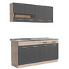 KÜCHENLEERBLOCK 160 cm in Anthrazit - Silberfarben/Grau, Holz (160/206/60cm) - Homestyle4u