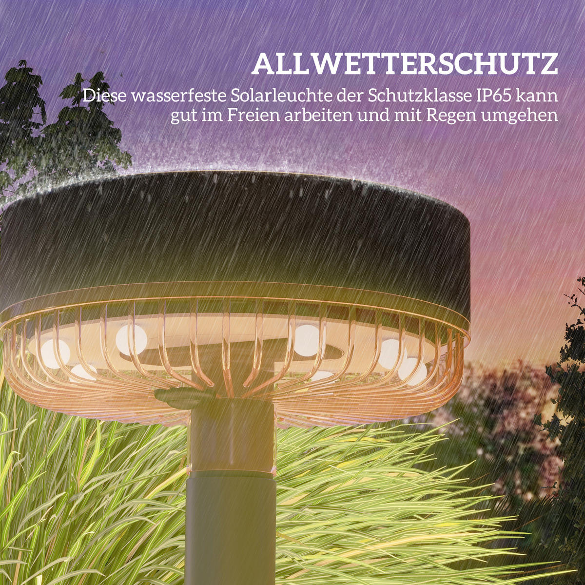 GARTENLATERNE, Schwarz, PC, ABS - Schwarz, Kunststoff (13/13/39.5cm) - Outsunny