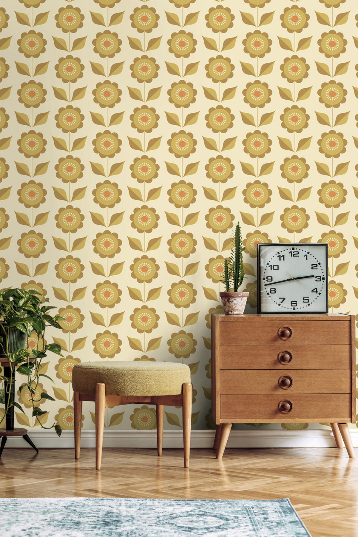 TAPETE Blumen 50 x 900 cm - Gelb, Papier (50/900cm) - ESTAhome