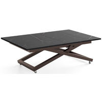 COUCHTISCH Axen höhenverstellbar ausziehbar, Schwarz Marmor Kupfer 120-160/80/38-75 cm - Braun/Kupferfarben, Holzwerkstoff/Metall (80/160/75cm) - WFL GROUP