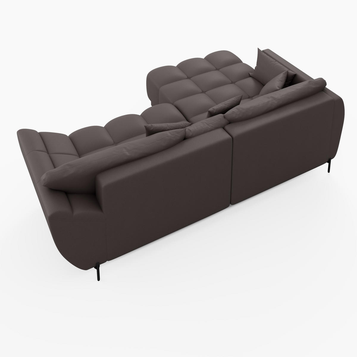 ECKSOFA LEGRO Links Schwarz Velours Pet Friendly L-Form Couch mit Schlaffunktion & Bettkasten - Schwarz, Holz (180/285cm) - Barchello