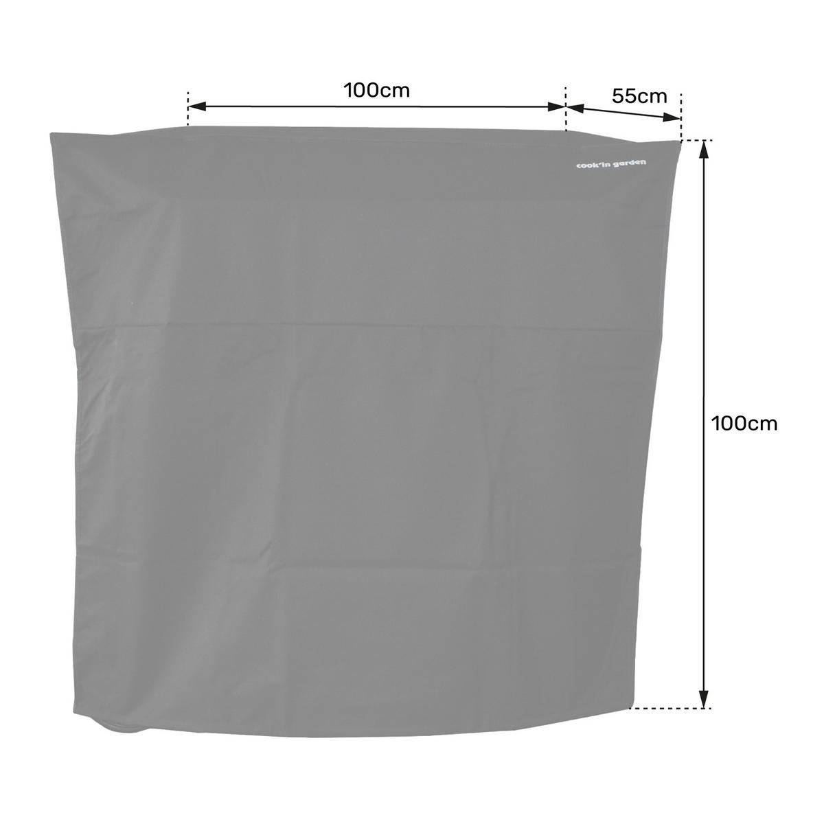 GASGRILLHÜLLE Flavo 76 sc Schwarz 100/50/100 cm - Schwarz, Textil (100/50/100cm) - Cook'in Garden