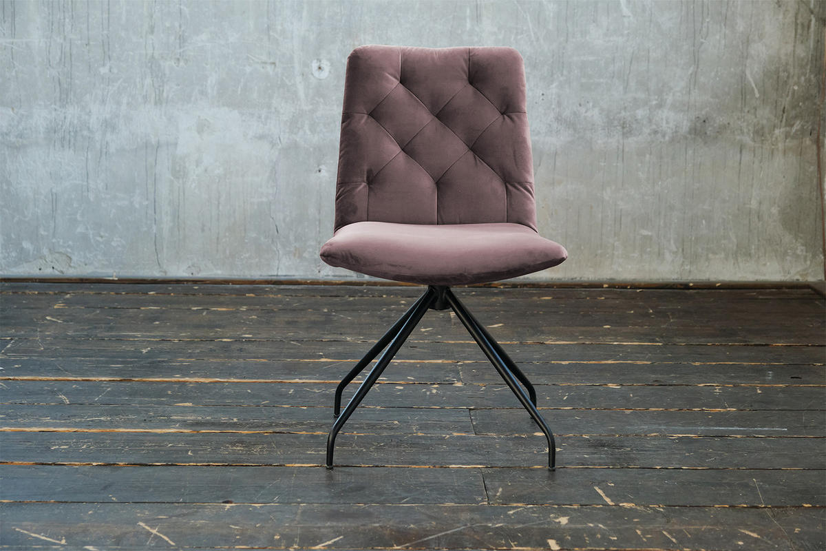 DREHSTUHL NEW CHARME Rosé Velvet - Rosa, Textil (52/87/66cm) - KAWOLA