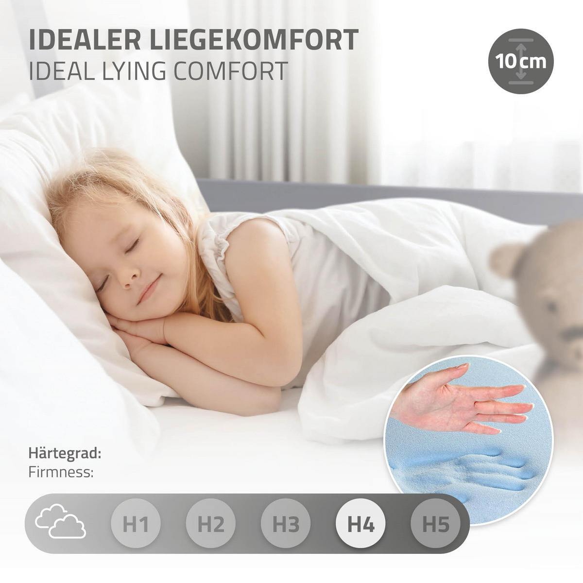 KINDERBETT Tipi mit Matratze 80x160 cm Hellgrau - Hellgrau, Holz (86/150/168cm) - ML-DESIGN