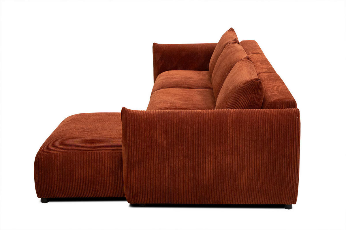 ECKSOFA TAUER 5-Sitzer, orange - Schwarz/Orange, Holzwerkstoff/Kunststoff (294/173cm) - Courtois Laville